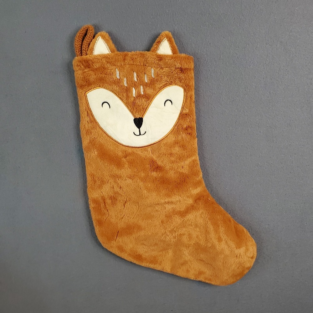 Brown Fawn Deer Christmas Stocking With Ears 18" Wondershop Target EXCELLENT